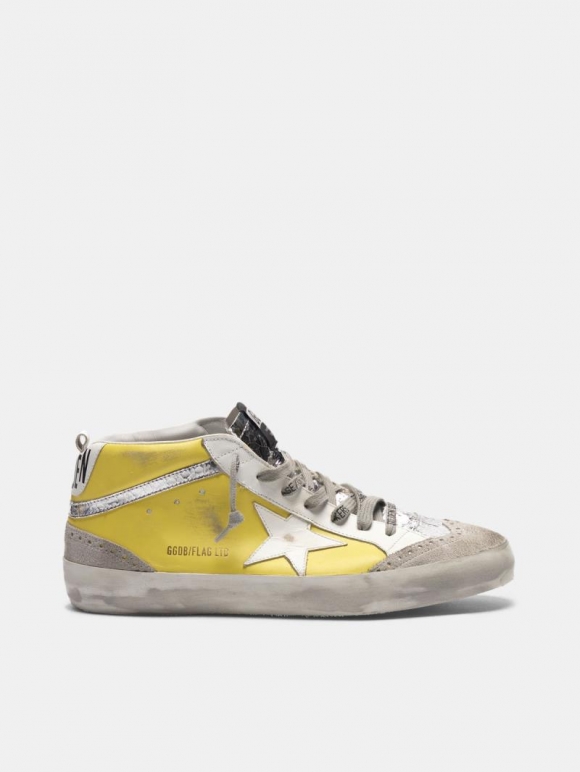 Mid Star golden goose sneakers in leather with crackle details