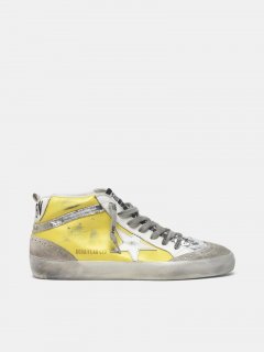Mid Star golden goose sneakers with suede inserts and crackle de