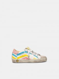 Super-Star golden goose sneakers with multicolour flag print