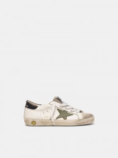 Super-Star golden goose sneakers with an army green star and bla