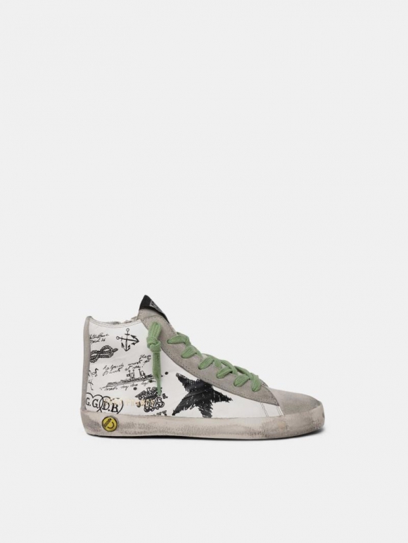 Francy golden goose sneakers with tattoo print