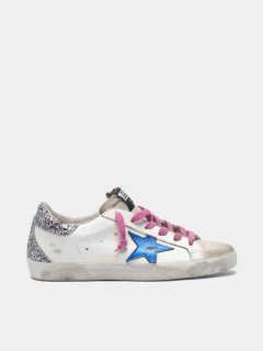 Super-Star golden goose sneakers with metallic star and glittery