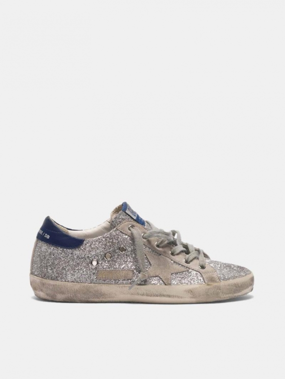 Super-Star golden goose sneakers in all-over glitter with suede