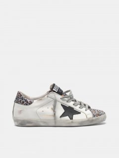Super-Star golden goose sneakers with leopard-print insert and