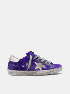 Super-Star golden goose sneakers with purple shimmer lam?? threa
