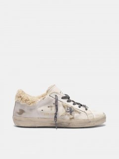 Super-Star golden goose sneakers with glittery star and shearlin