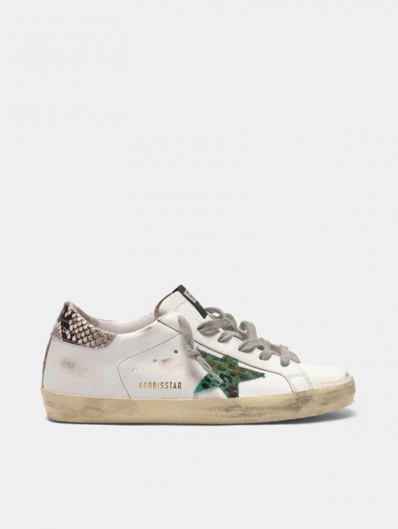 Super-Star golden goose sneakers with leopard-print star and sna