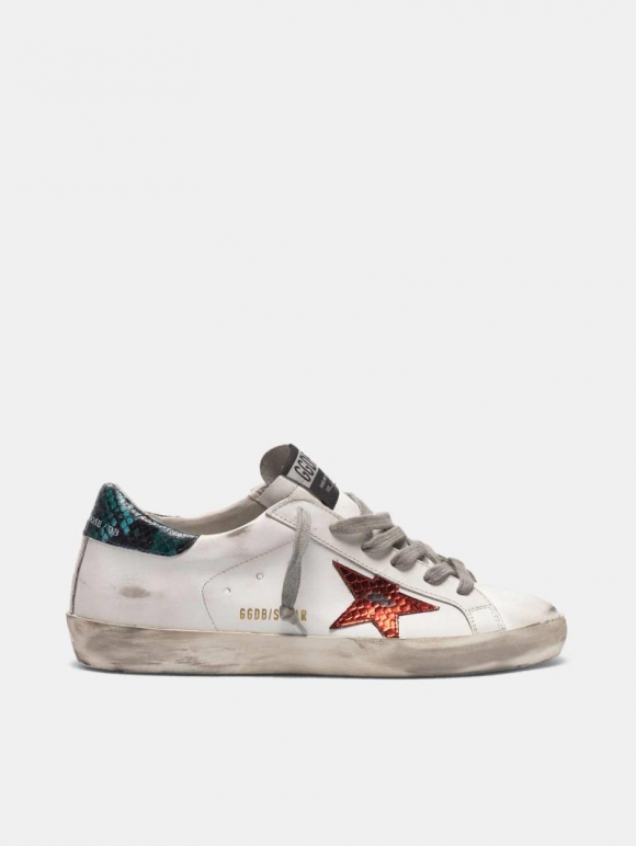 Super-Star golden goose sneakers with star and snake-print heel