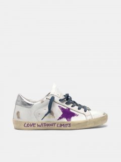 Super-Star golden goose sneakers in leather with "Love without l