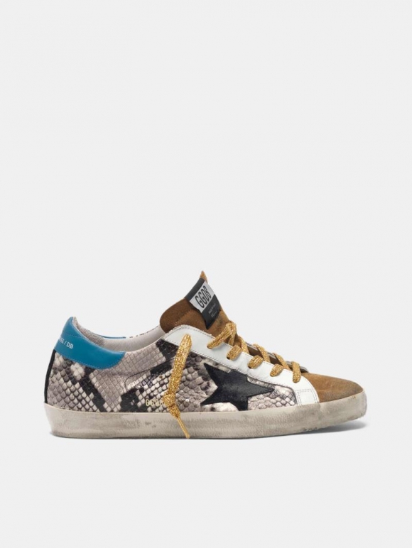 Super-Star golden goose sneakers in snakeskin print leather and