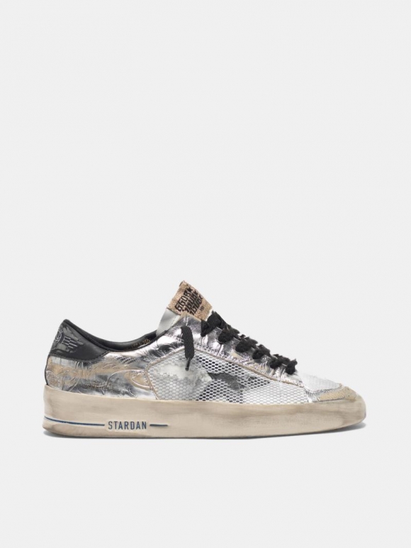 Stardan LTD golden goose sneakers in laminated silver with flora