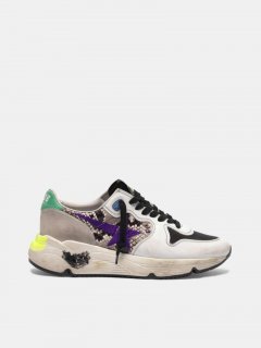 Running Sole golden goose sneakers in snakeskin print leather wi