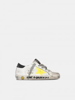 Super-Star golden goose sneakers with painted star and lettering