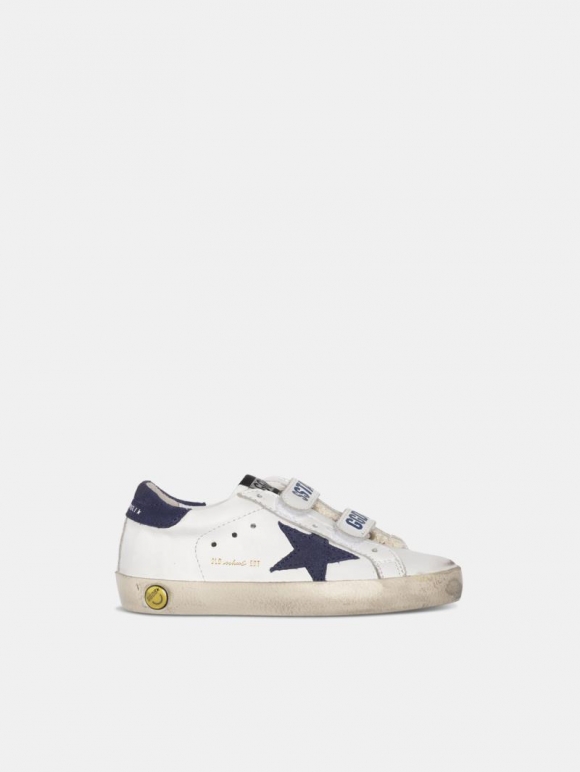 Old School golden goose sneakers with Velcro fastening and navy
