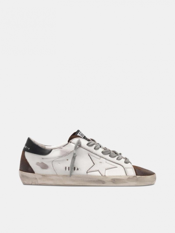 Two-tone white and brown Super-Star golden goose sneakers