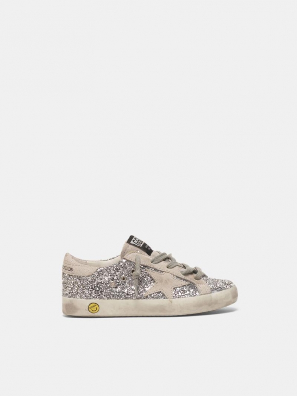 Super-Star golden goose sneakers with silver glitter