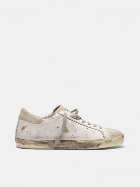Super-Star golden goose sneakers in suede leather with perforate