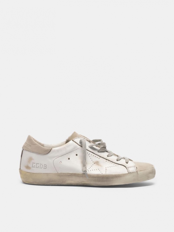 Super-Star golden goose sneakers in leather and suede with openw