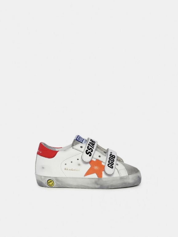 Old School golden goose sneakers with Velcro fastening and fluor