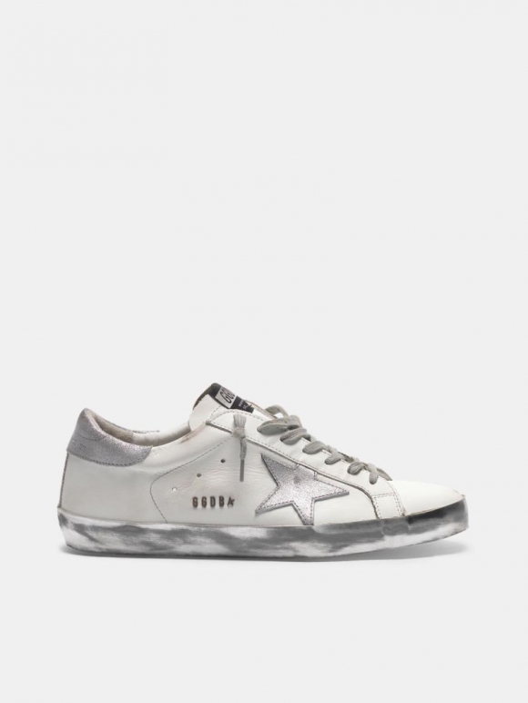 Super-Star golden goose sneakers with star and glitter heel tab