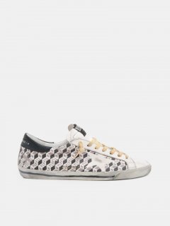 Super-Star golden goose sneakers with geometrical print and whit