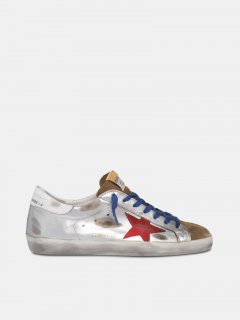 Super-Star golden goose sneakers in laminated leather and suede