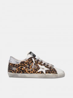 Super-Star LTD golden goose sneakers in canvas with leopard-prin