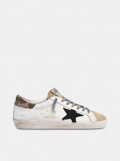 Super-Star LTD golden goose sneakers in white leather with camou