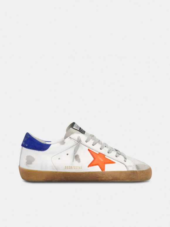Super-Star golden goose sneakers with blue suede heel tab and ne