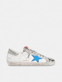 Super-Star golden goose sneakers with snake-print leather insert