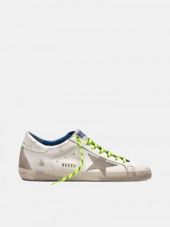 Super-Stars golden goose sneakers with neon-yellow hiking laces