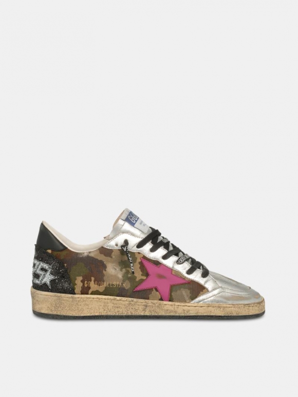 Ball Star LTD golden goose sneakers with camouflage print and fu