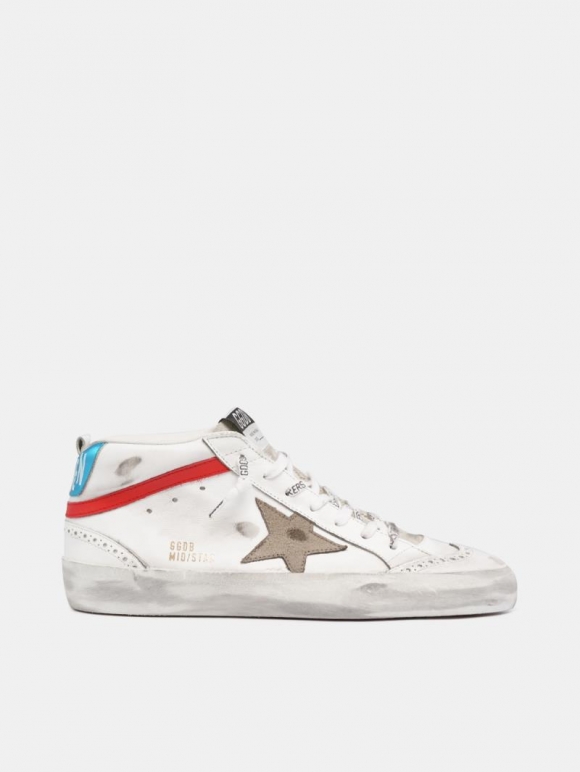Mid Star golden goose sneakers with metallic blue heel tab and s