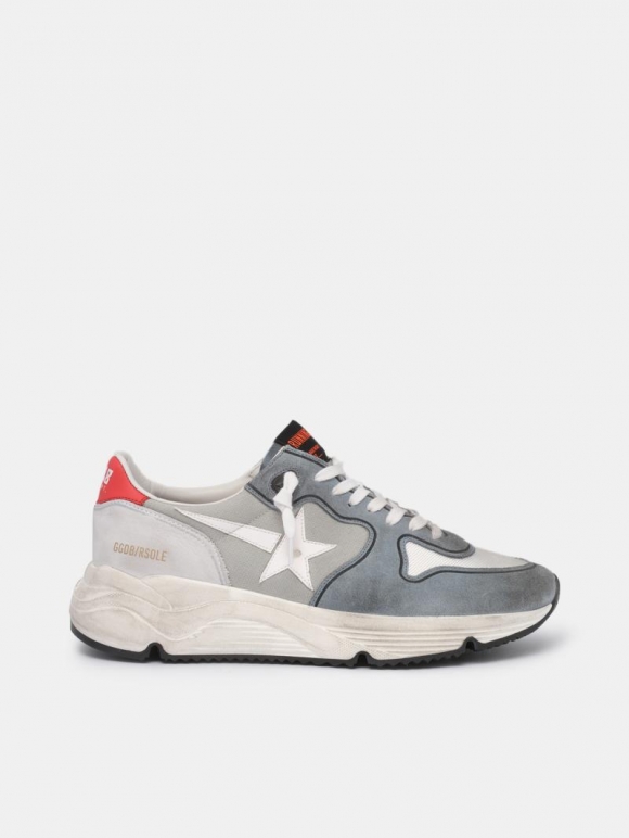 Grey Running Sole golden goose sneakers in suede and canvas