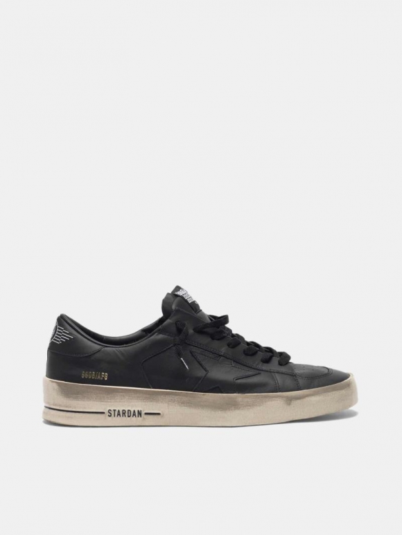 Stardan golden goose sneakers in total black leather with vintag