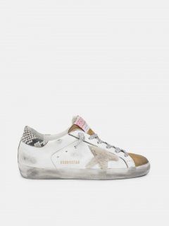 Super-Star golden goose sneakers made from shearling with snake-