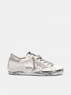 Super-Star golden goose sneakers with silver sparkle foxing and