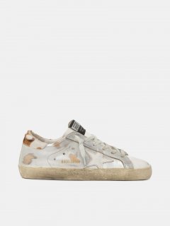 Laminated Super-Star golden goose sneakers with animal-print hee