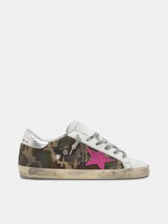 Super-Star golden goose sneakers with camouflage pattern and fuc