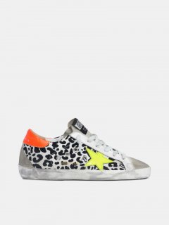 Leopard-print and neon Super-Star golden goose sneakers
