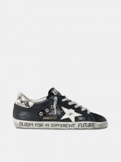 Super-Star golden goose sneakers with glitter and handwritten le