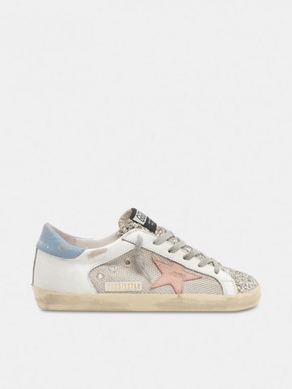 Super-Star LTD golden goose sneakers in white leather with mesh