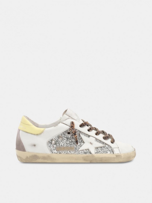 LTD Super-Star golden goose sneakers in leather and glitter with