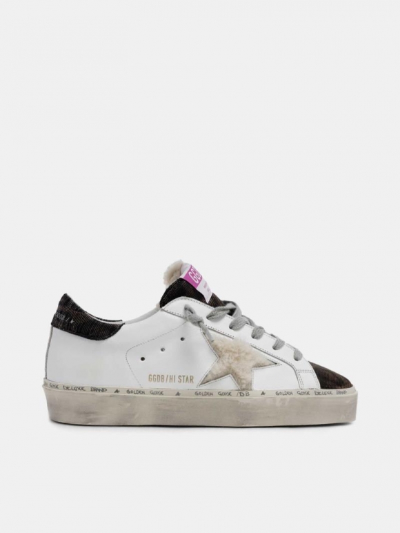 Hi Star golden goose sneakers with shearling star and leopard-pr