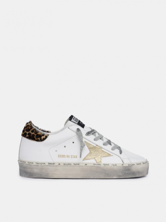 Hi Star golden goose sneakers with leopard-print heel tab