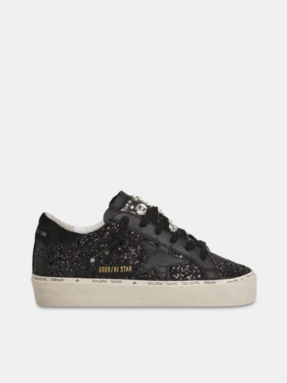 Limited Edition Hi Star golden goose sneakers with black glitter