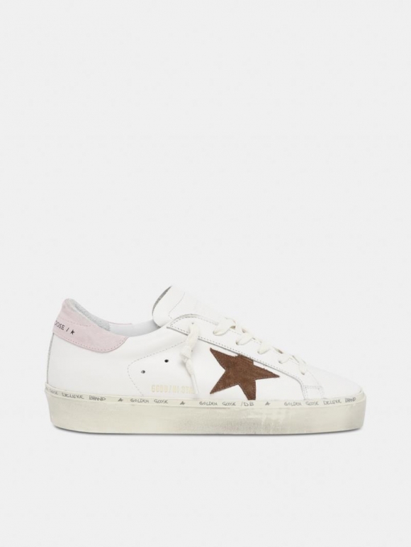 Hi Star LTD golden goose sneakers with brown suede star and pink