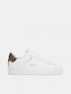 WoMen PURESTAR golden goose sneakers with leopard-print heel
