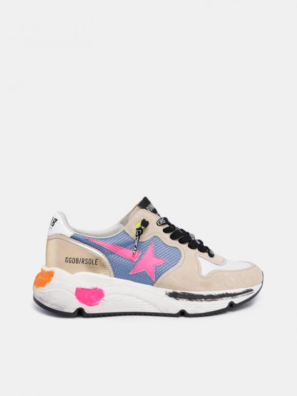 Running Sole golden goose sneakers in suede with gold detail