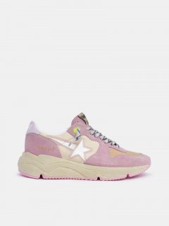 Pastel pink Running Sole golden goose sneakers with white star